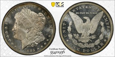 1885 $1 MS65+ DMPL