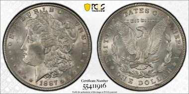 1887 $1 MS64