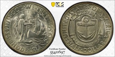1936 50C Rhode Island MS66