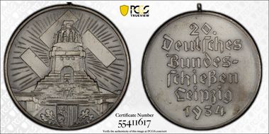 1934 Medal  Steulmann-XX/2 Leipzig MS64