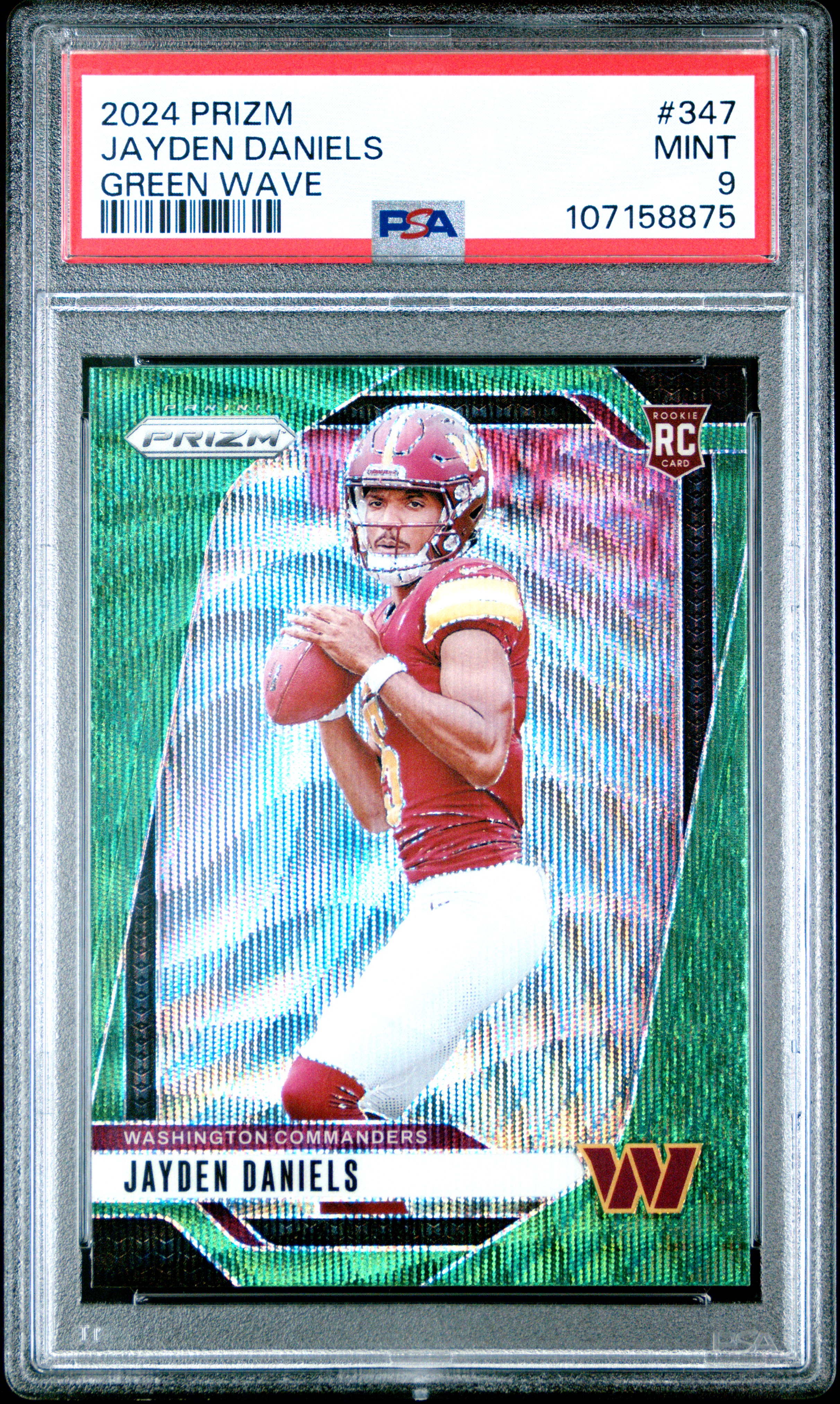 2024 Panini Prizm Jayden Daniels #347 (Green Wave) Mint 9 back