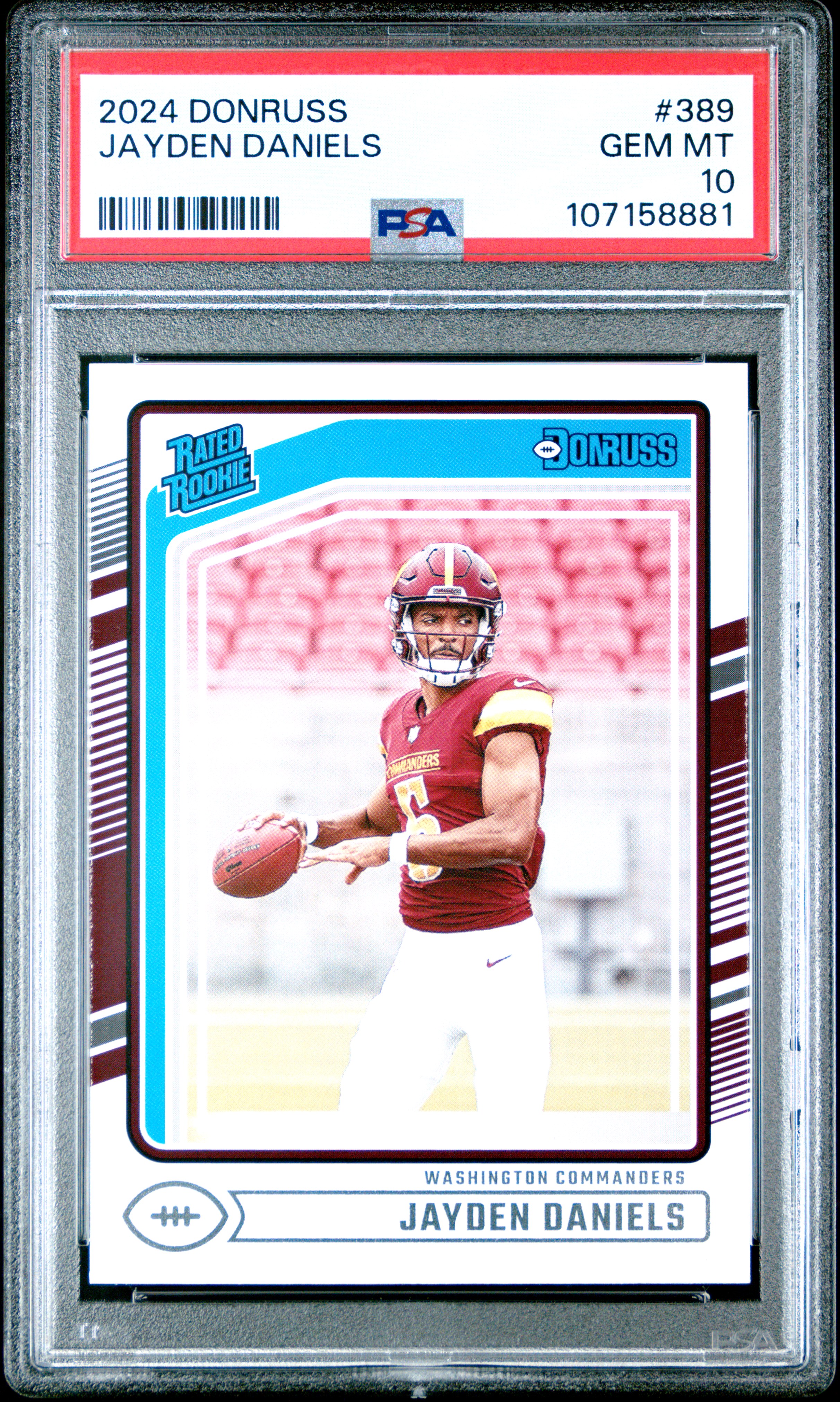 2024 Panini Donruss Jayden Daniels #389 Gem Mt 10 front