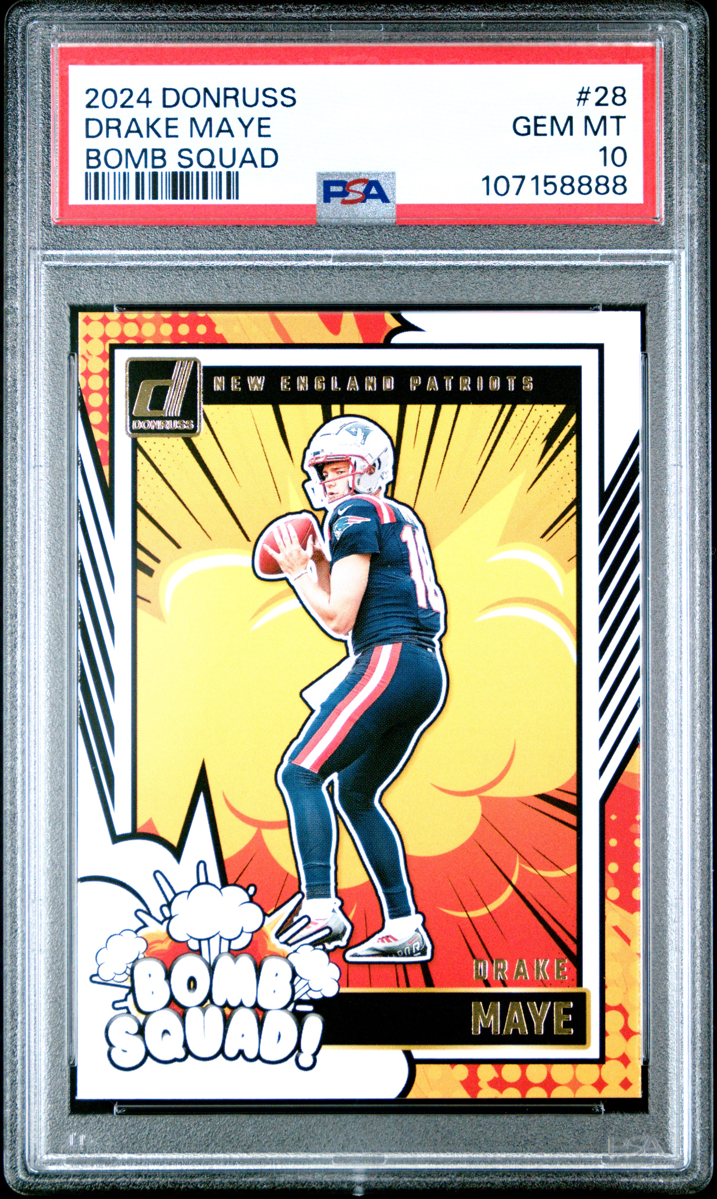 2024 Panini Donruss Bomb Squad Drake Maye #28 Gem Mt 10 front