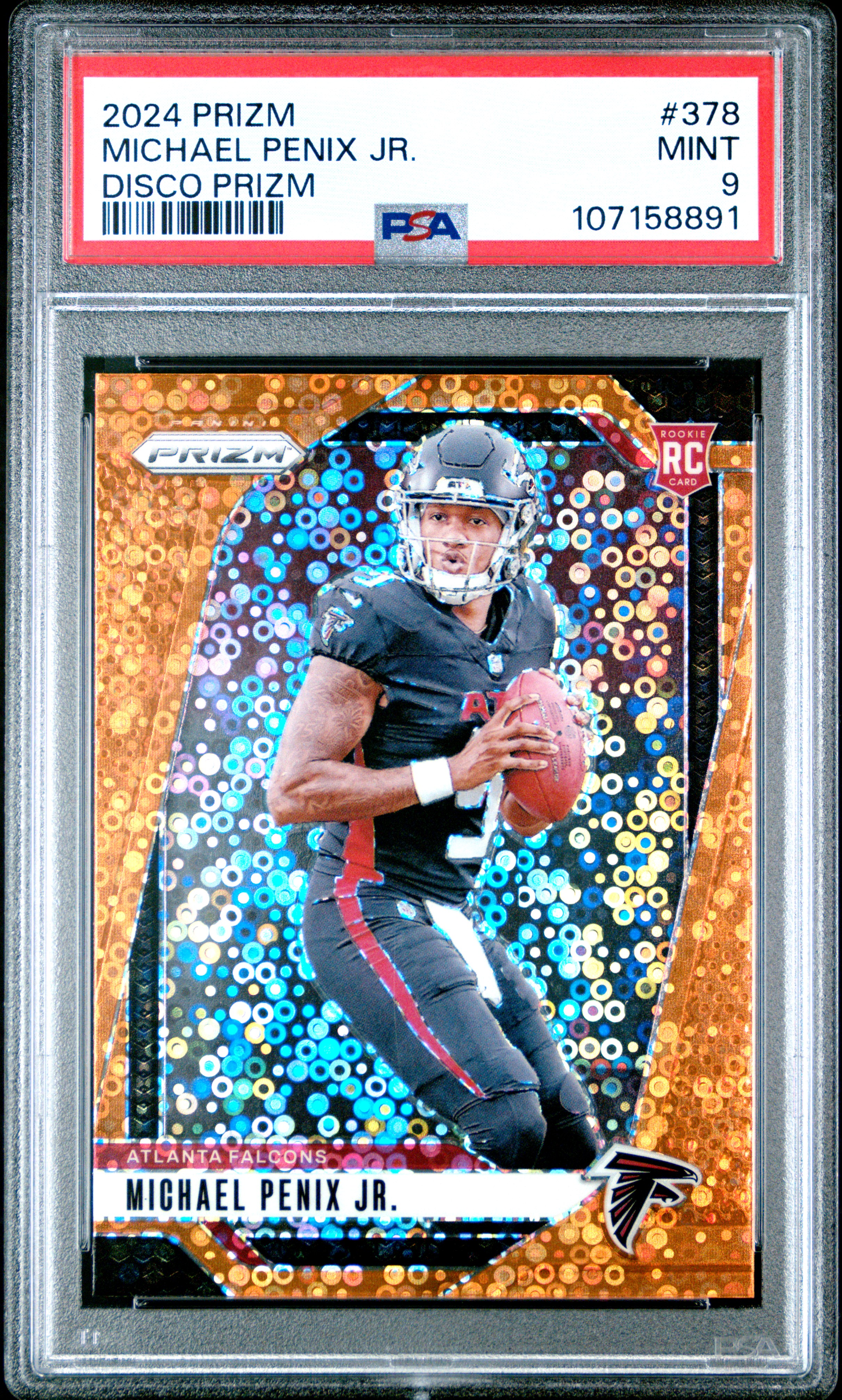 2024 Panini Prizm Michael Penix Jr. #378 (Disco Prizm) Mint 9 front