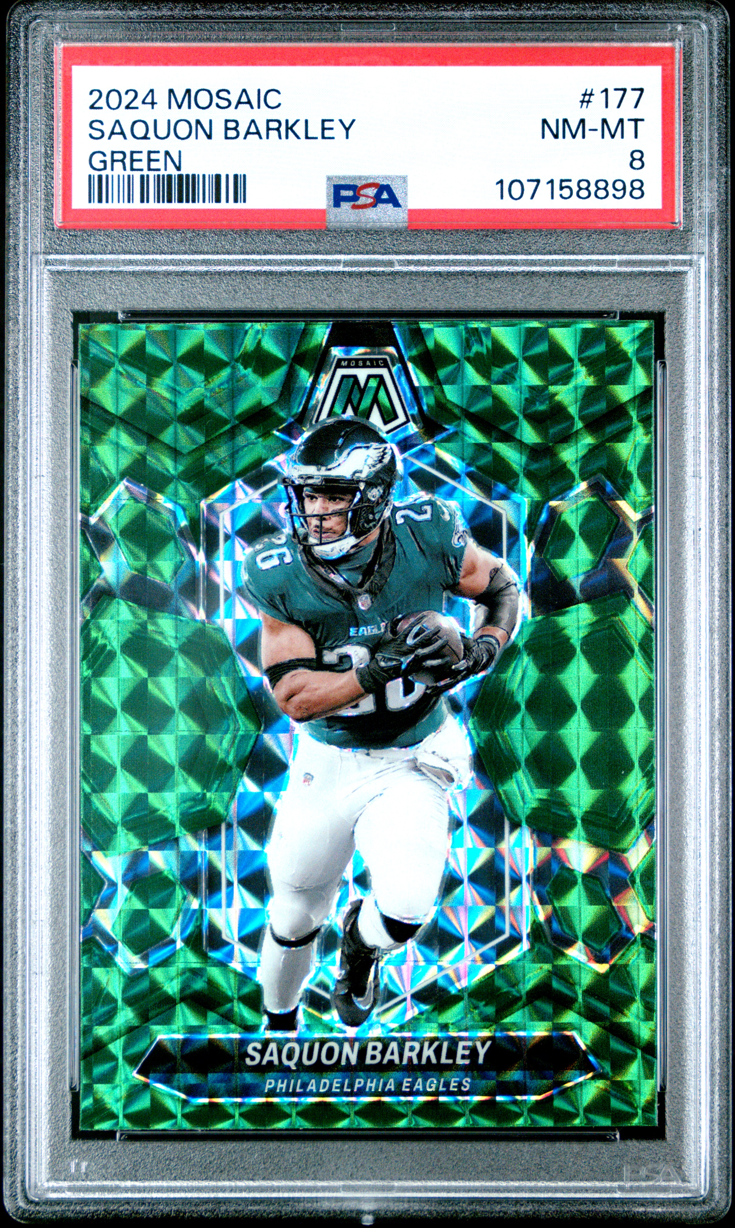 2024 Panini Mosaic Saquon Barkley #177 (Green) Nm-Mt 8 front