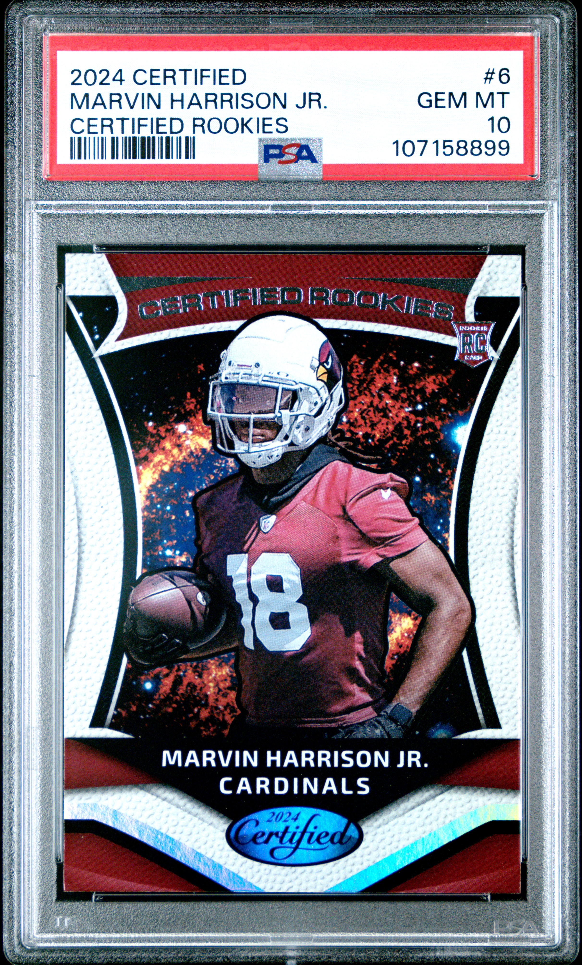 2024 Panini Certified Certified Rookies Marvin Harrison Jr. #6 Gem Mt 10 front