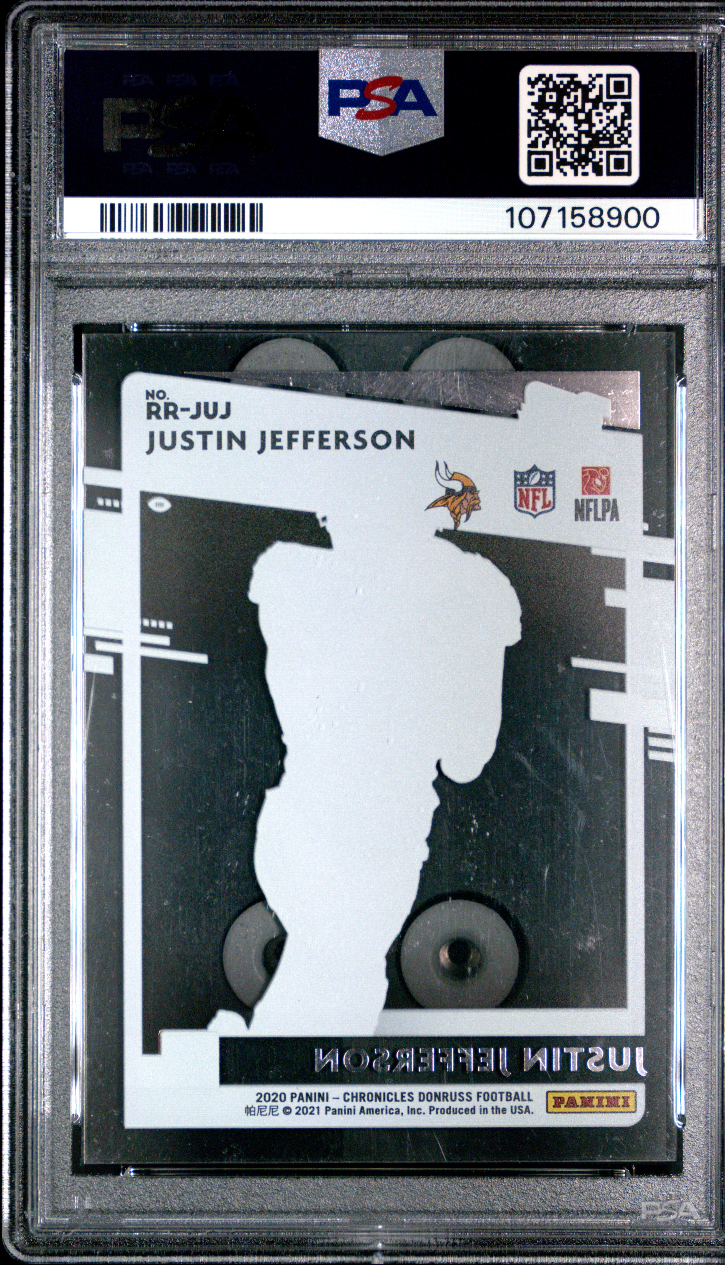 2020 Panini Chronicles Clearly Donruss Rated Rookies Justin Jefferson #Rrjuj (Clearly Donruss Rated Rke.) Nm-Mt 8 back