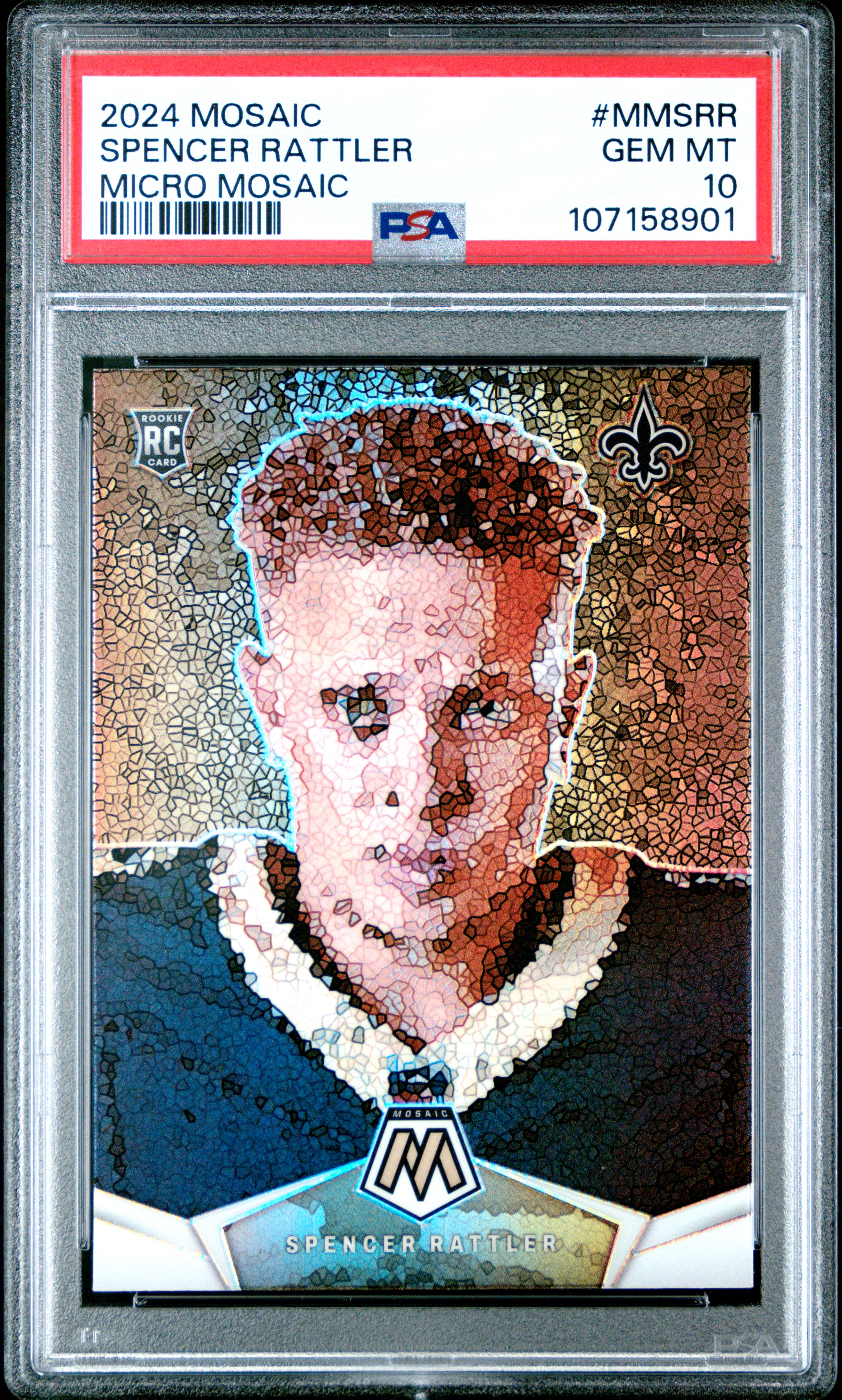2024 Panini Mosaic Micro Mosaic Spencer Rattler #Mmsrr Gem Mt 10 front