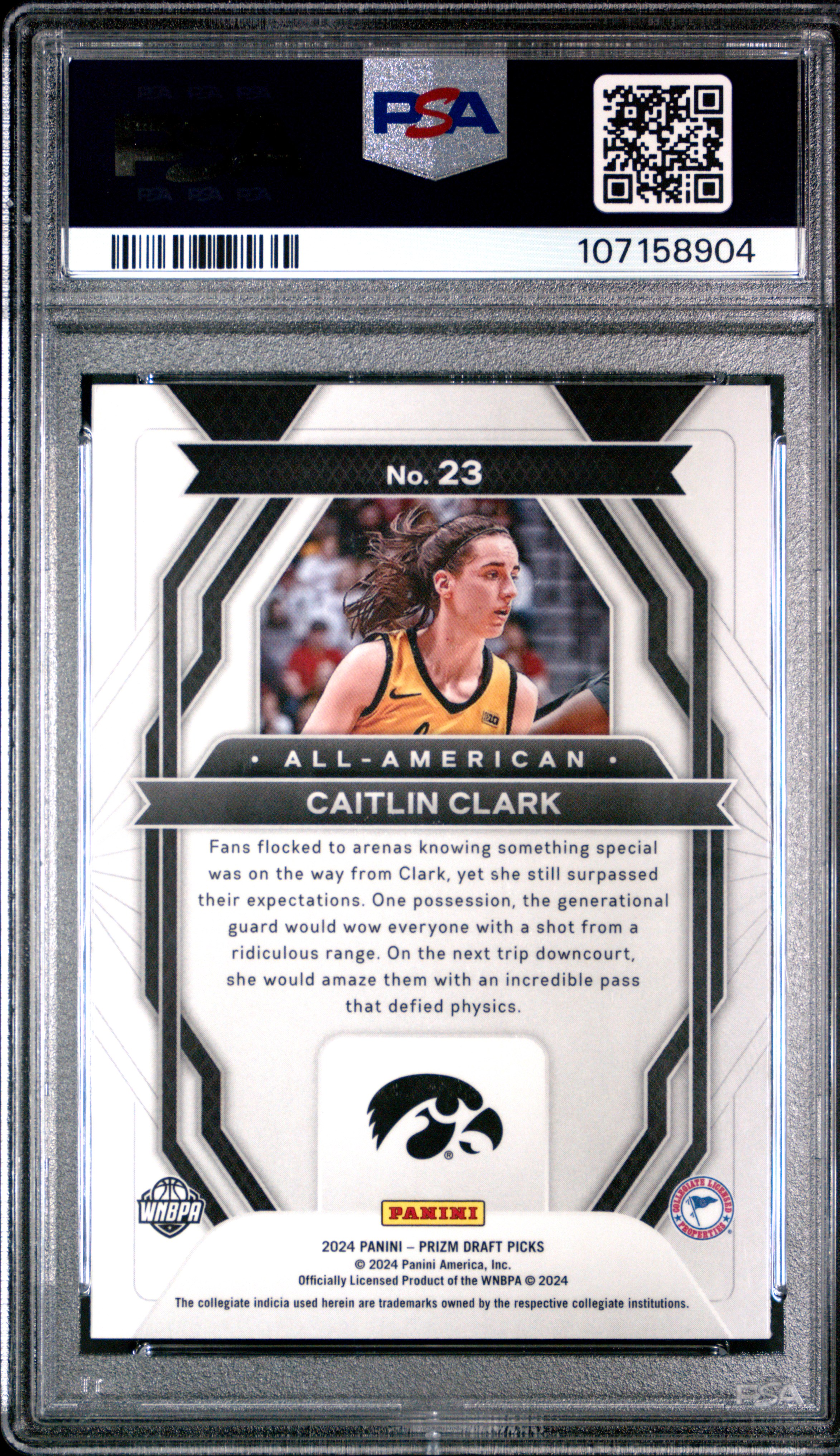 2024 Panini Prizm Draft Picks All-American Caitlin Clark #23 Nm-Mt 8 back