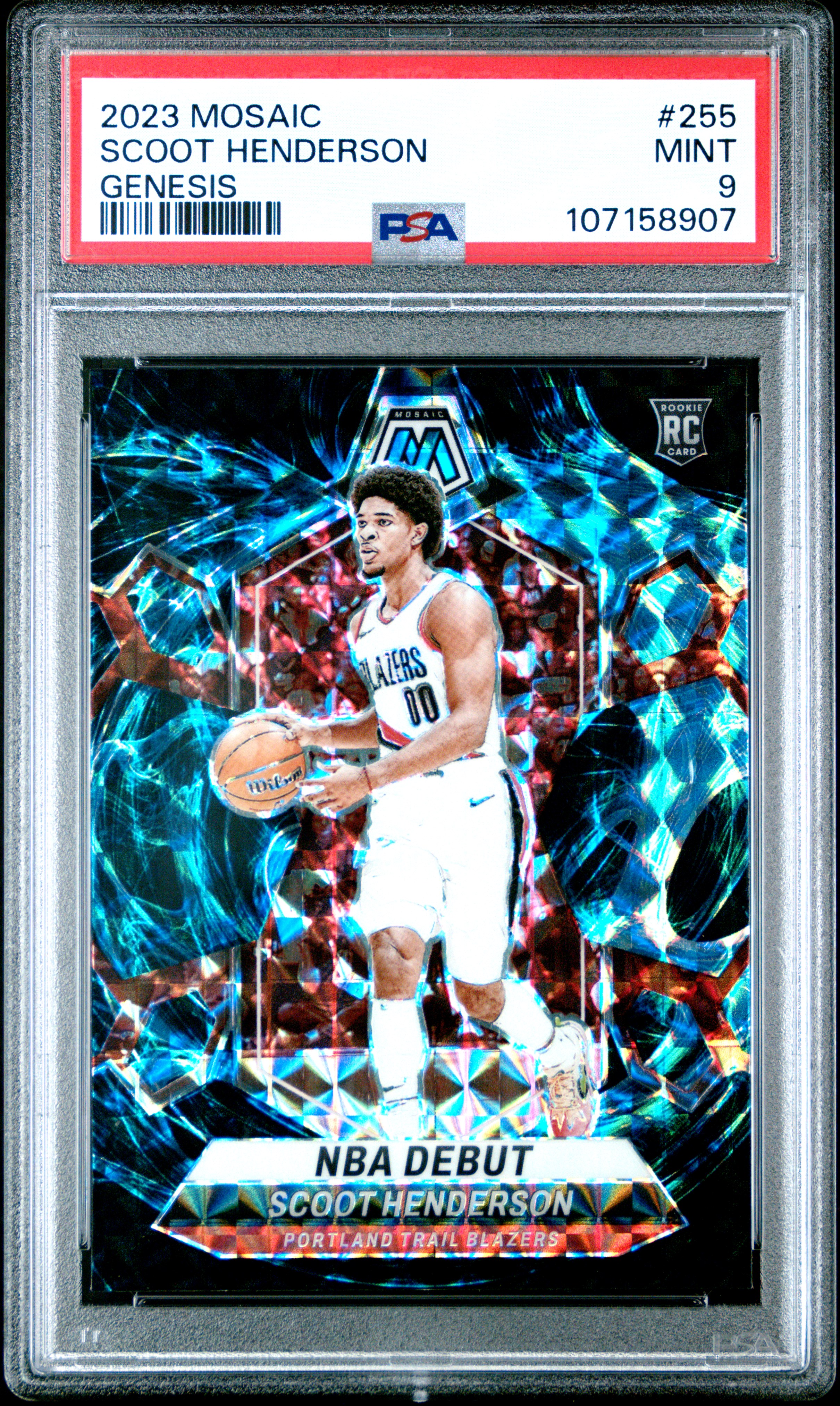 2023 Panini Mosaic Scoot Henderson #255 (Genesis) Mint 9 front