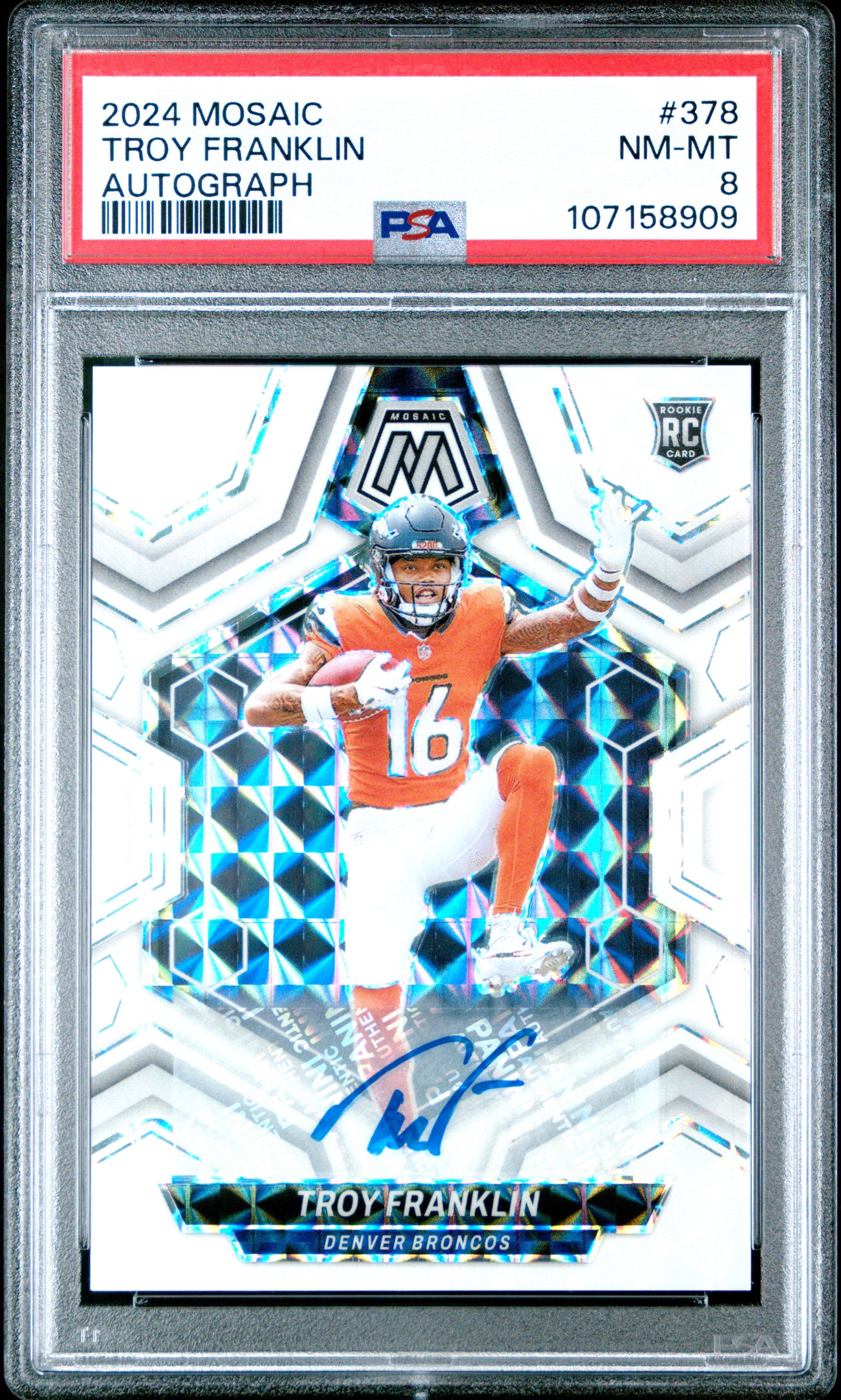 2024 Panini Mosaic Troy Franklin #378 (Autograph) Nm-Mt 8 front