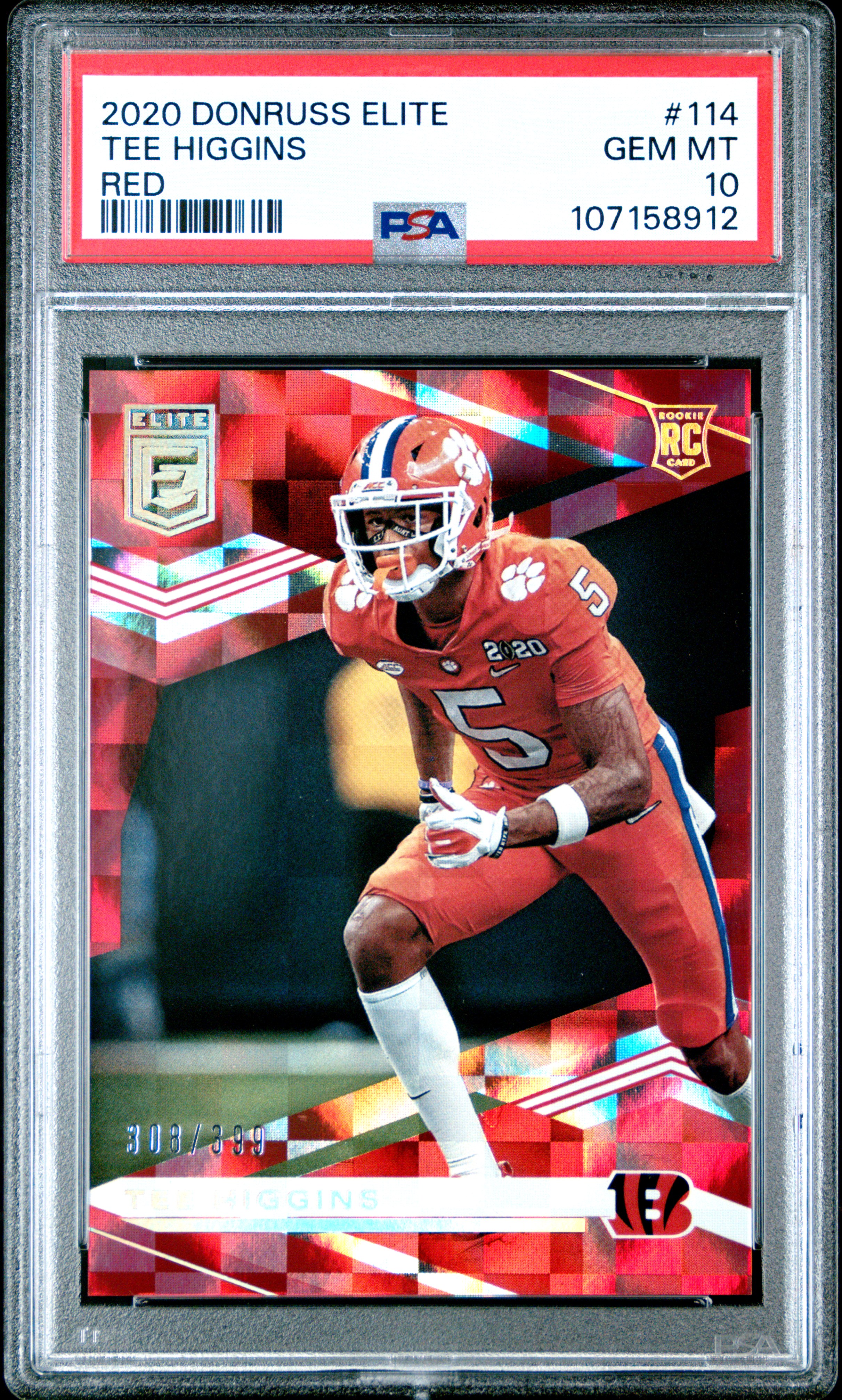 2020 Panini Donruss Elite Tee Higgins #114 (Red) Gem Mt 10 front