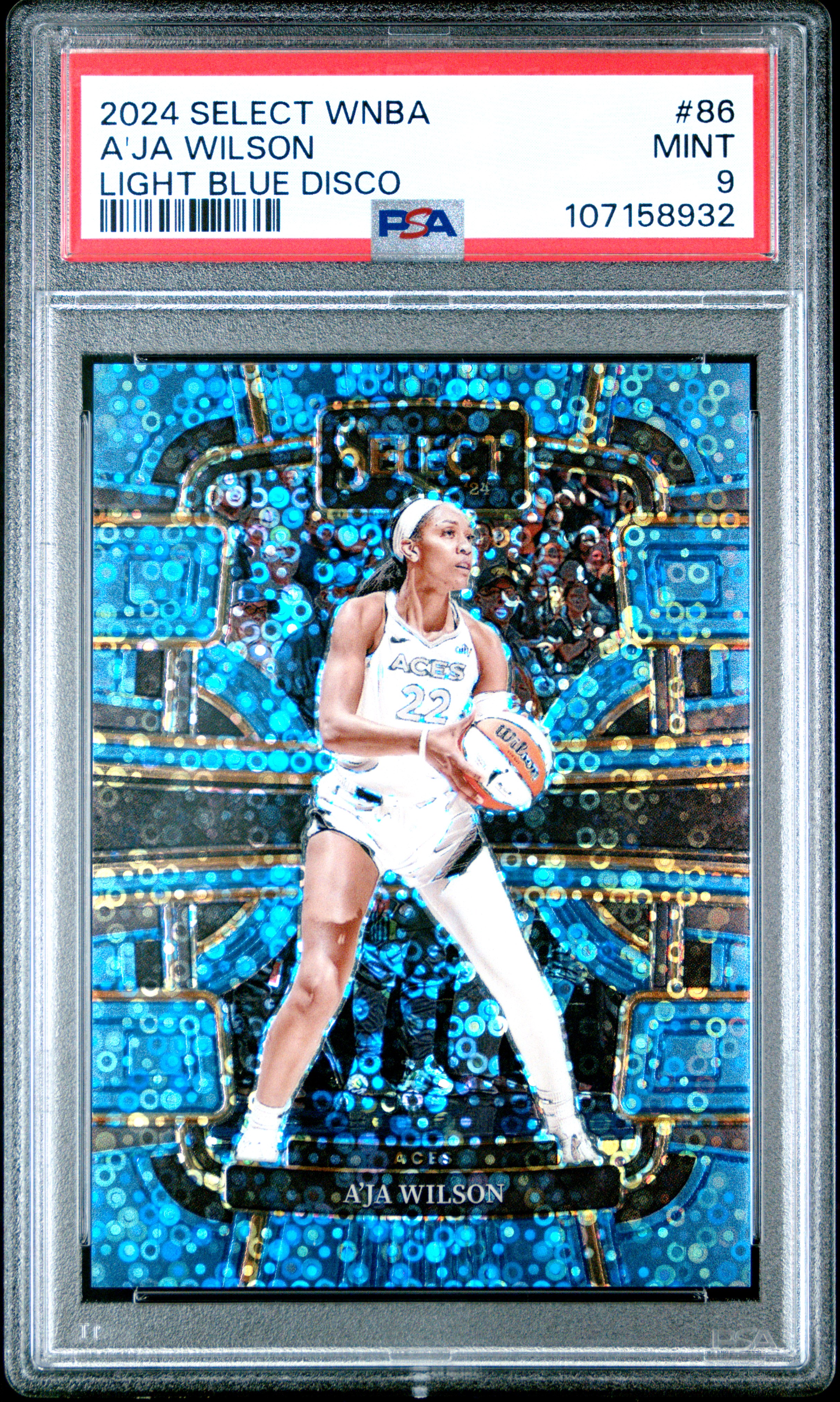 2024 Panini Select Wnba A'ja Wilson #86 (Light Blue Disco) Mint 9 front