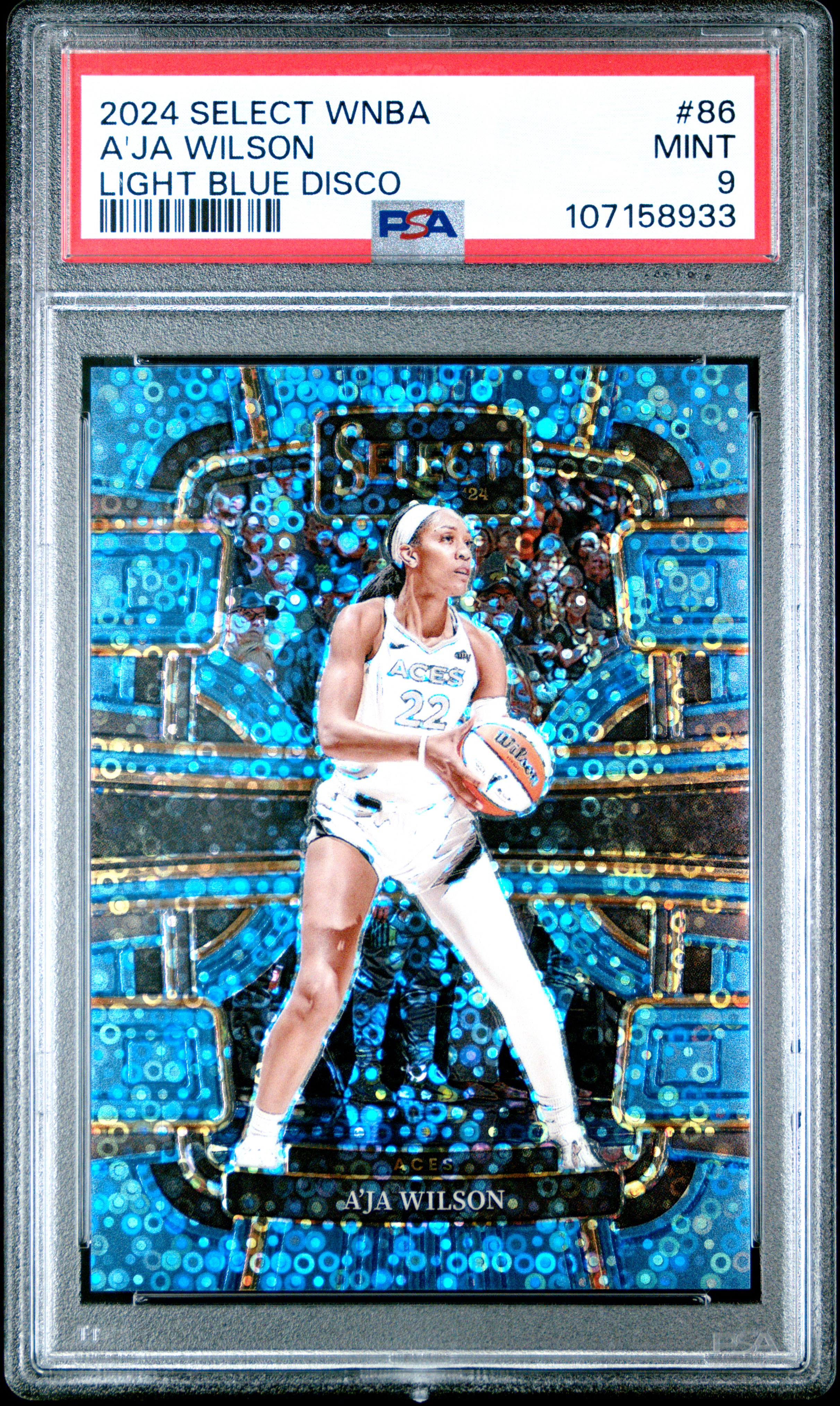 2024 Panini Select Wnba A'ja Wilson #86 (Light Blue Disco) Mint 9 front