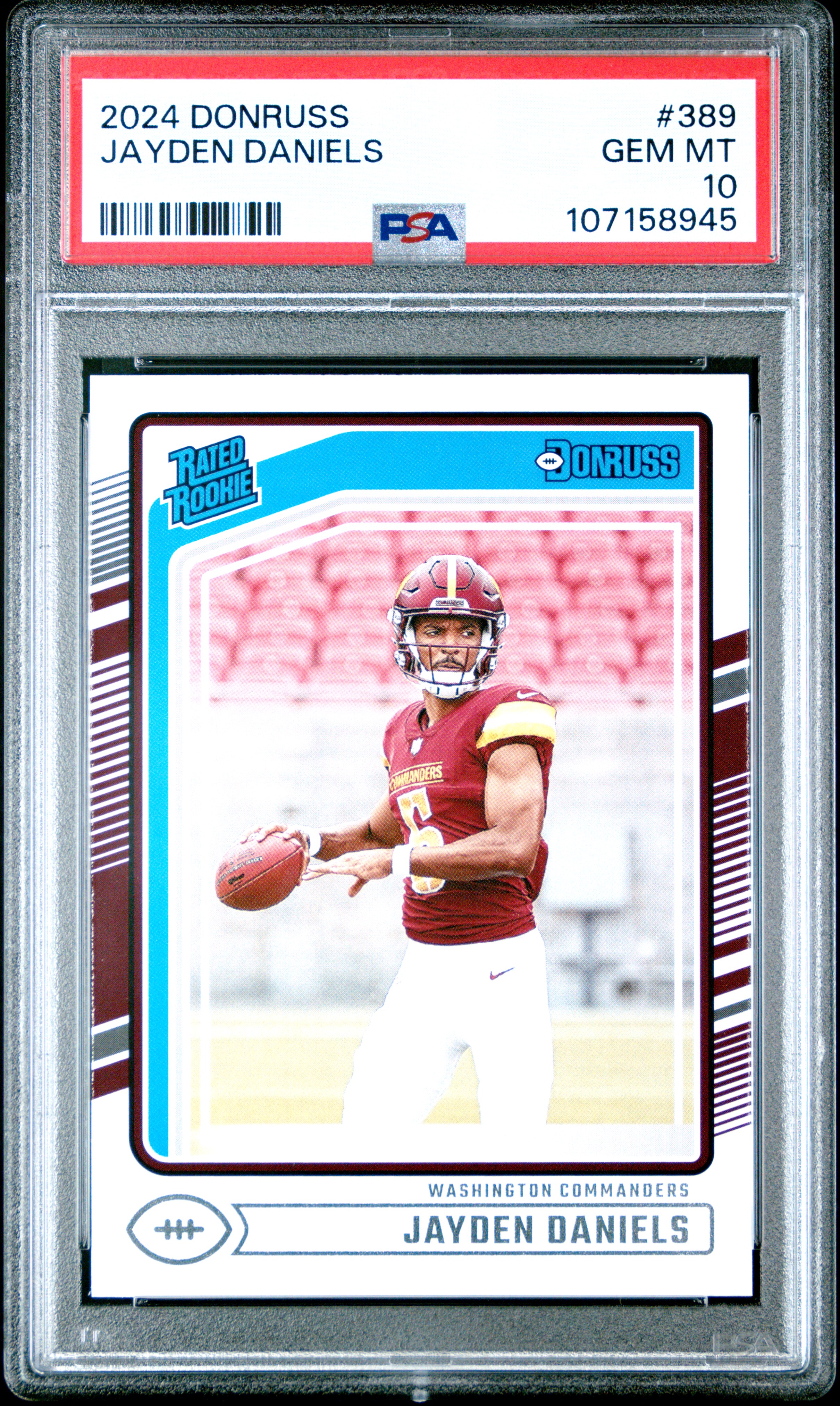 2024 Panini Donruss Jayden Daniels #389 Gem Mt 10 front