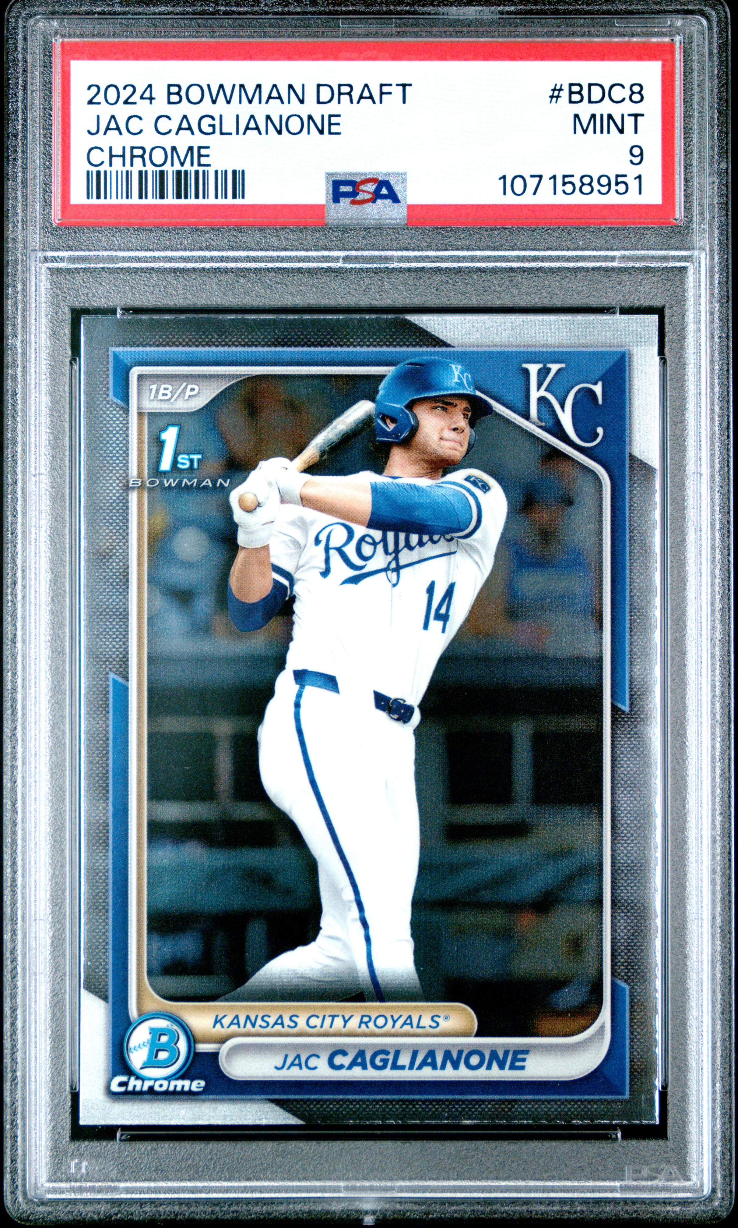 2024 Bowman Draft Jac Caglianone #Bdc8 (Chrome) Mint 9 front