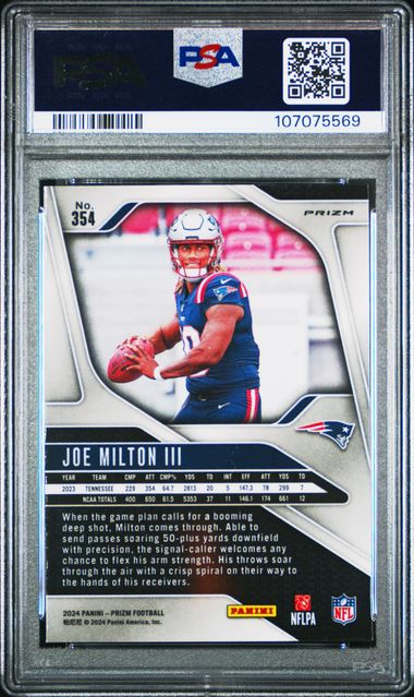 2024 Panini Prizm Joe Milton Iii #354 (Green Prizm) Nm-Mt 8 back