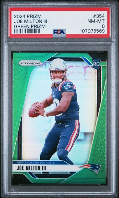 2024 Panini Prizm Joe Milton Iii #354 (Green Prizm) Nm-Mt 8 front