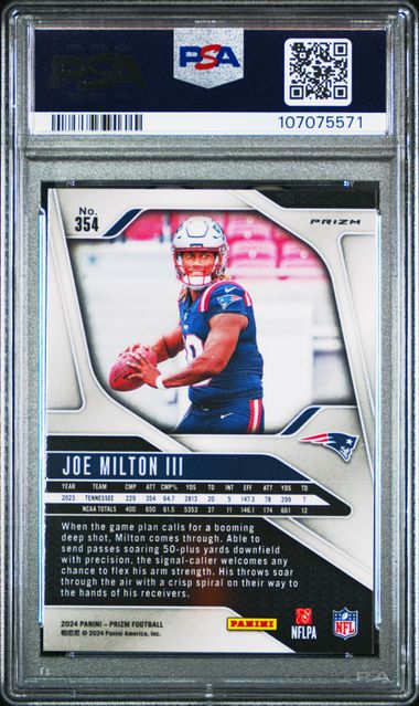 2024 Panini Prizm Joe Milton Iii #354 (Red/White/Blue Prizm) Nm 7 back