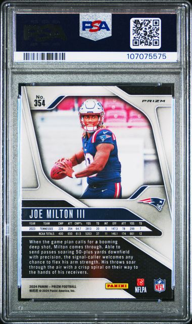 2024 Panini Prizm Joe Milton Iii #354 (Silver Prizm) Mint 9 back