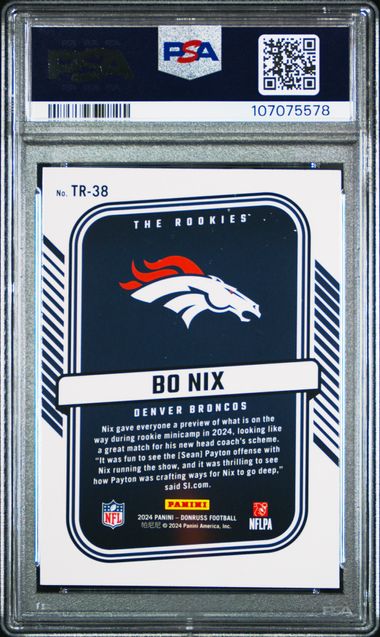 2024 Panini Donruss The Rookies Bo Nix #Tr38 Nm-Mt 8 back