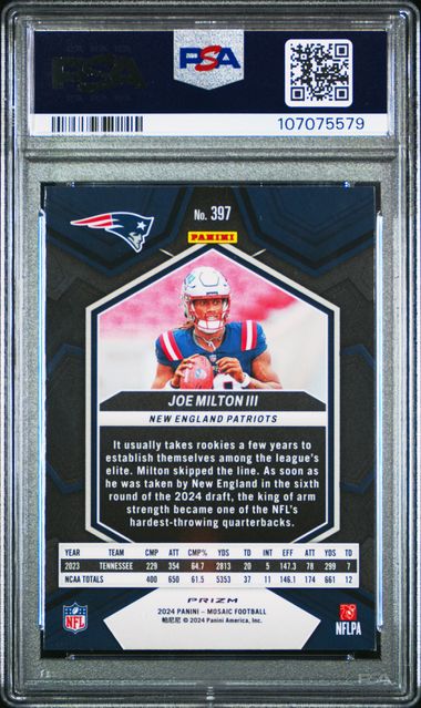 2024 Panini Mosaic Joe Milton Iii #397 (Mosaic) Nm 7 back