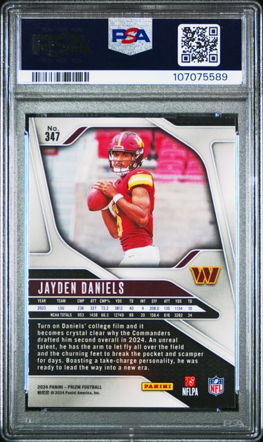 2024 Panini Prizm Jayden Daniels #347 Mint 9 back