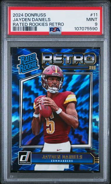 2024 Panini Donruss Rated Rookies Retro Jayden Daniels #11 Mint 9 front