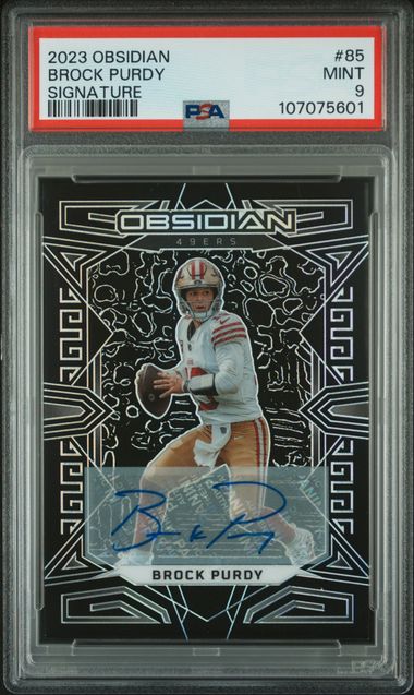 2023 Panini Obsidian Brock Purdy #85 (Signature) Mint 9 front
