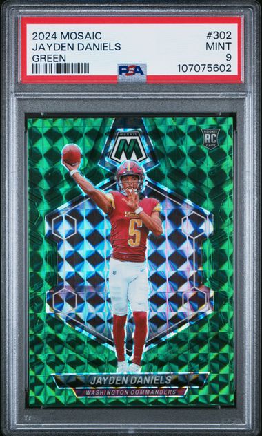 2024 Panini Mosaic Jayden Daniels #302 (Green) Mint 9 front