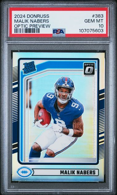 2024 Panini Donruss Malik Nabers #383 (Optic Preview) Gem Mt 10 front