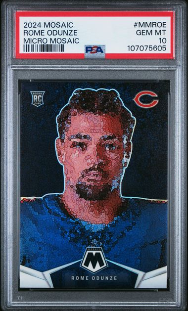 2024 Panini Mosaic Micro Mosaic Rome Odunze #Mmroe Gem Mt 10 front