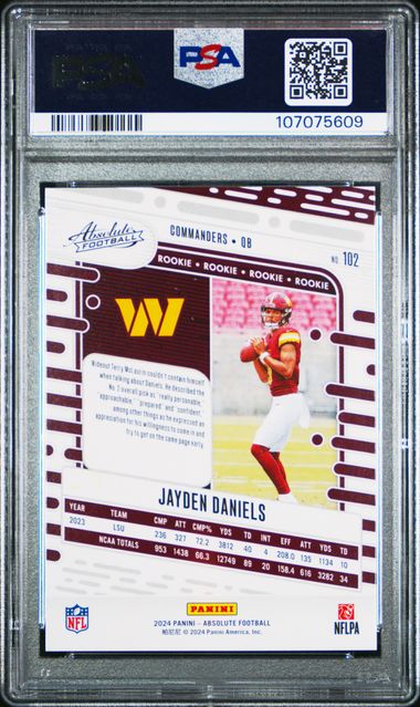 2024 Panini Absolute Jayden Daniels #102 Gem Mt 10 back
