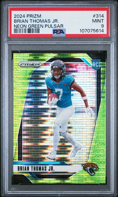 2024 Panini Prizm Brian Thomas Jr. #314 (Neon Green Pulsar) Mint 9 front