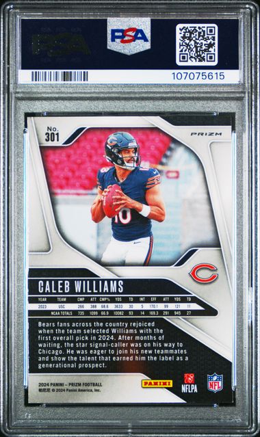 2024 Panini Prizm Caleb Williams #301 (Neon Green Pulsar) Nm-Mt 8 back