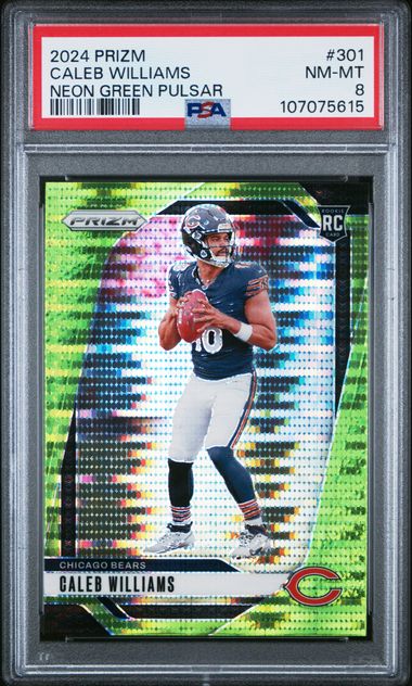 2024 Panini Prizm Caleb Williams #301 (Neon Green Pulsar) Nm-Mt 8 front