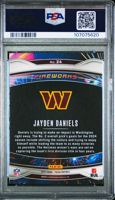 2024 Panini Prizm Fireworks Jayden Daniels #24 Mint 9 back