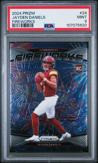 2024 Panini Prizm Fireworks Jayden Daniels #24 Mint 9 front
