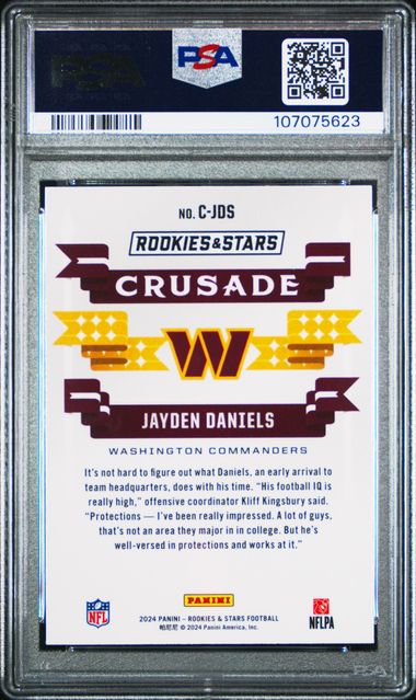 2024 Panini Rookies & Stars Crusade Jayden Daniels #Cjds (Crusade-Red Plaid) Nm-Mt 8 back