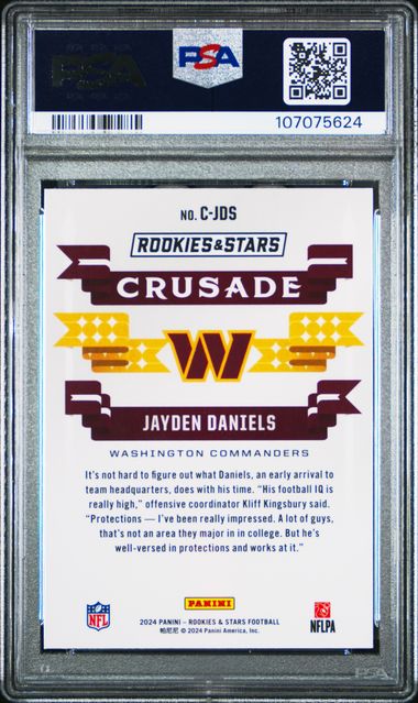 2024 Panini Rookies & Stars Crusade Jayden Daniels #Cjds (Crusade-Red Plaid) Mint 9 back