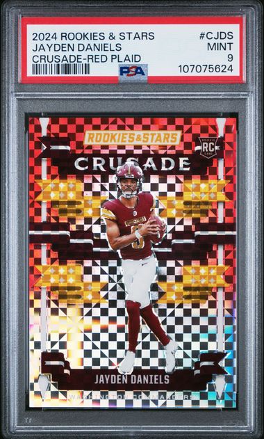 2024 Panini Rookies & Stars Crusade Jayden Daniels #Cjds (Crusade-Red Plaid) Mint 9 front