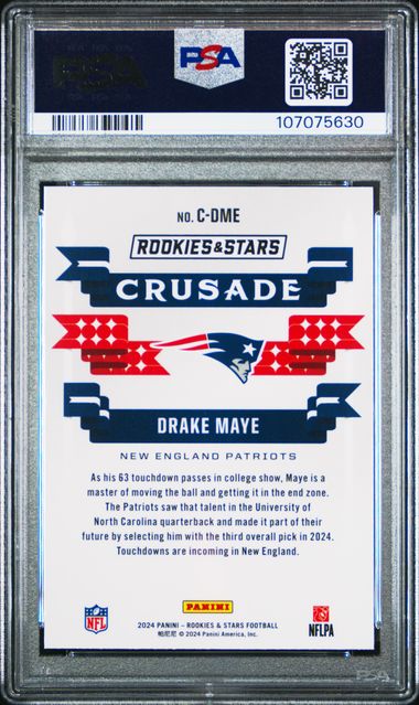 2024 Panini Rookies & Stars Crusade Drake Maye #Cdme Mint 9 back