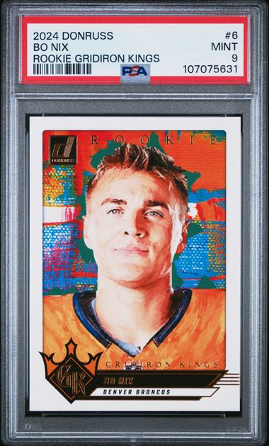 2024 Panini Donruss Rookie Gridiron Kings Bo Nix #6 Mint 9 front