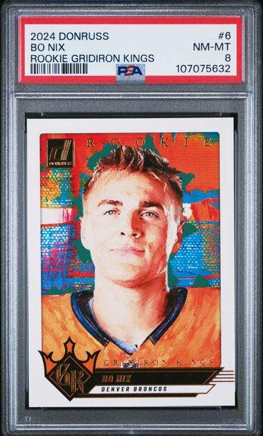 2024 Panini Donruss Rookie Gridiron Kings Bo Nix #6 Nm-Mt 8 front