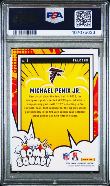 2024 Panini Donruss Bomb Squad Michael Penix Jr. #1 Nm-Mt 8 back