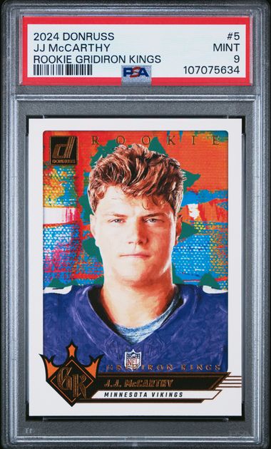2024 Panini Donruss Rookie Gridiron Kings Jj Mccarthy #5 Mint 9 front