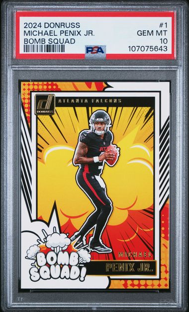 2024 Panini Donruss Bomb Squad Michael Penix Jr. #1 Gem Mt 10 front