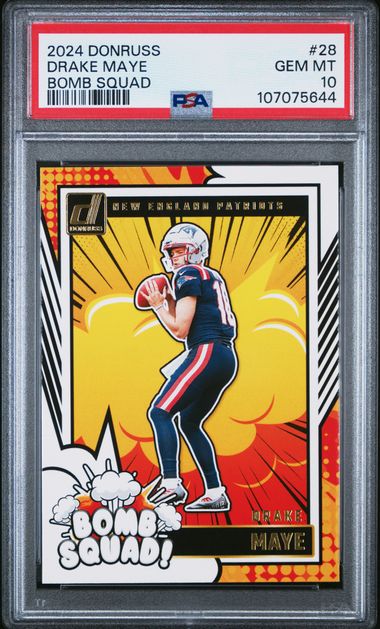 2024 Panini Donruss Bomb Squad Drake Maye #28 Gem Mt 10 front