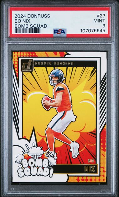 2024 Panini Donruss Bomb Squad Bo Nix #27 Mint 9 front
