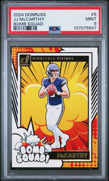 2024 Panini Donruss Bomb Squad Jj Mccarthy #5 Mint 9 front